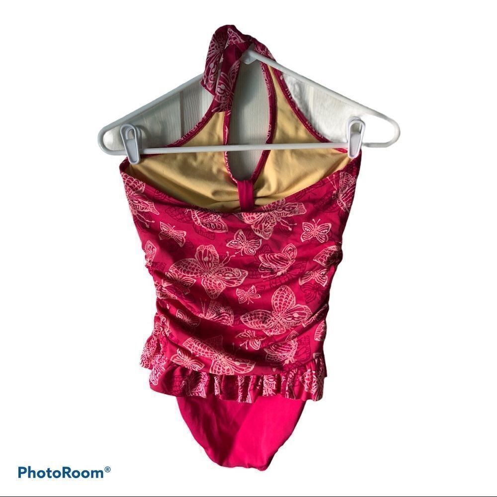 Lands End Girls Ruffled One Pc 16 - Picture 3 of 6